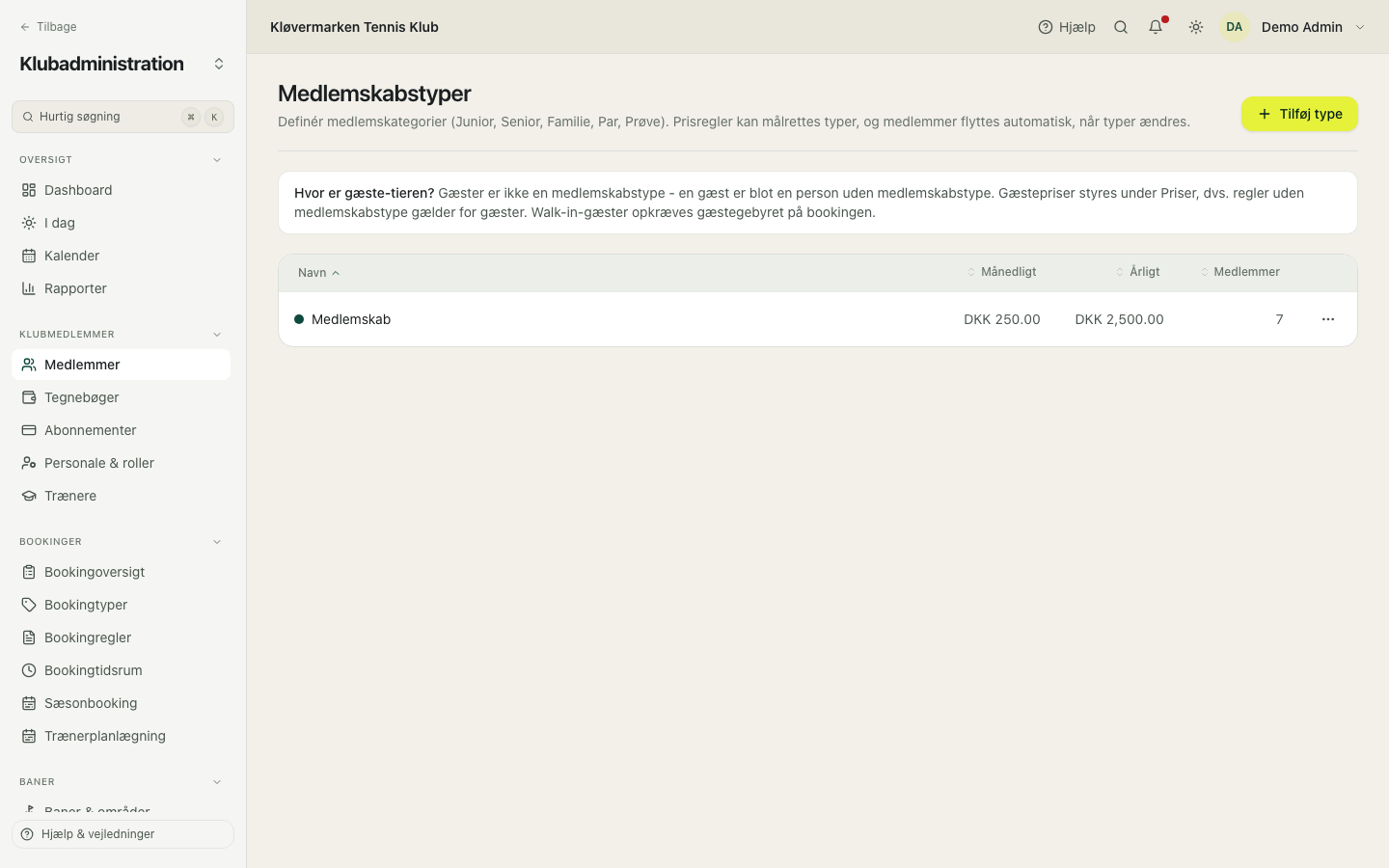 Medlemstyper.