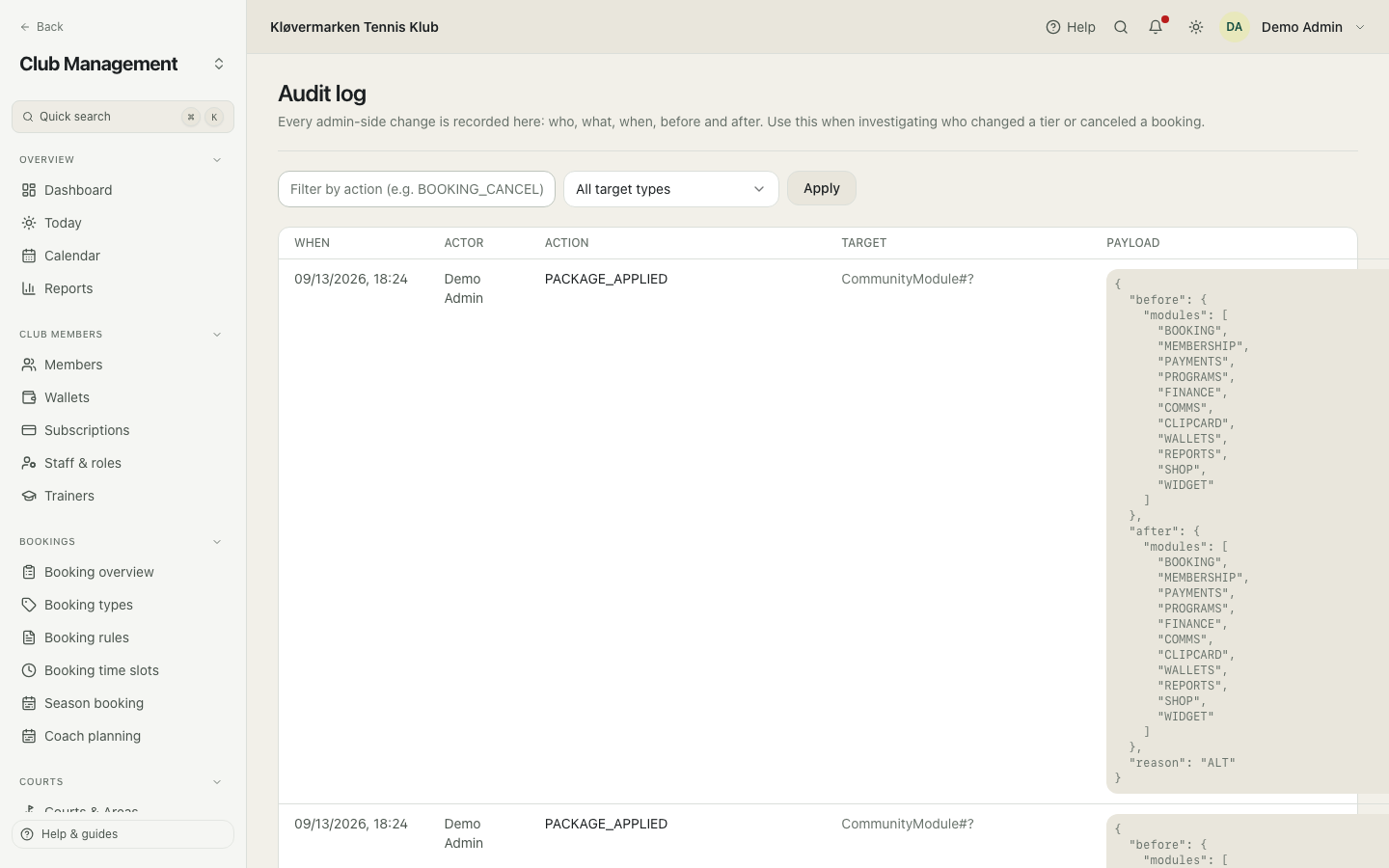 The audit log.