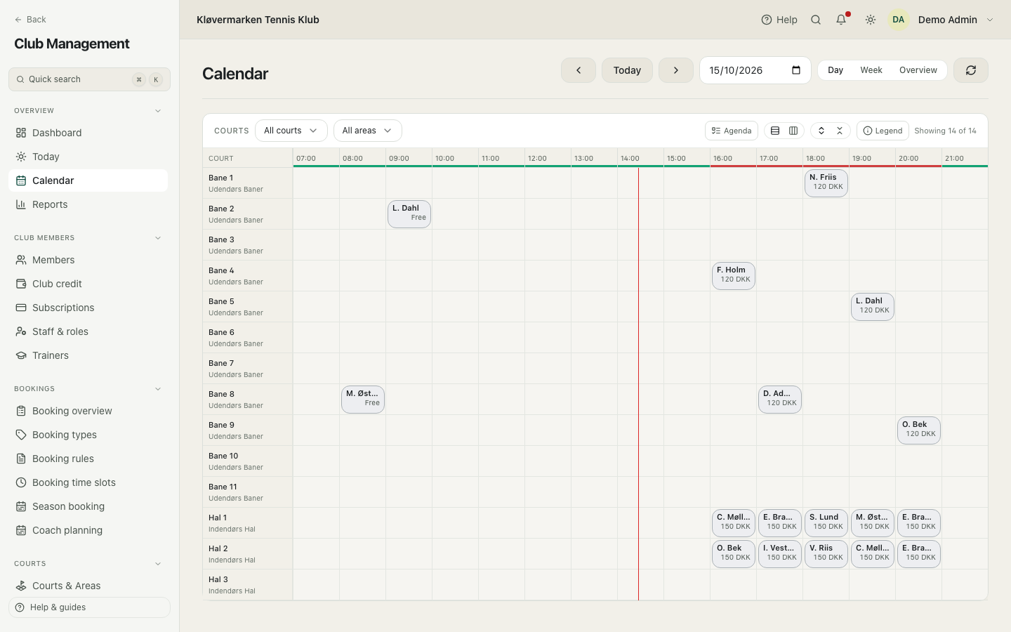 The calendar day view.