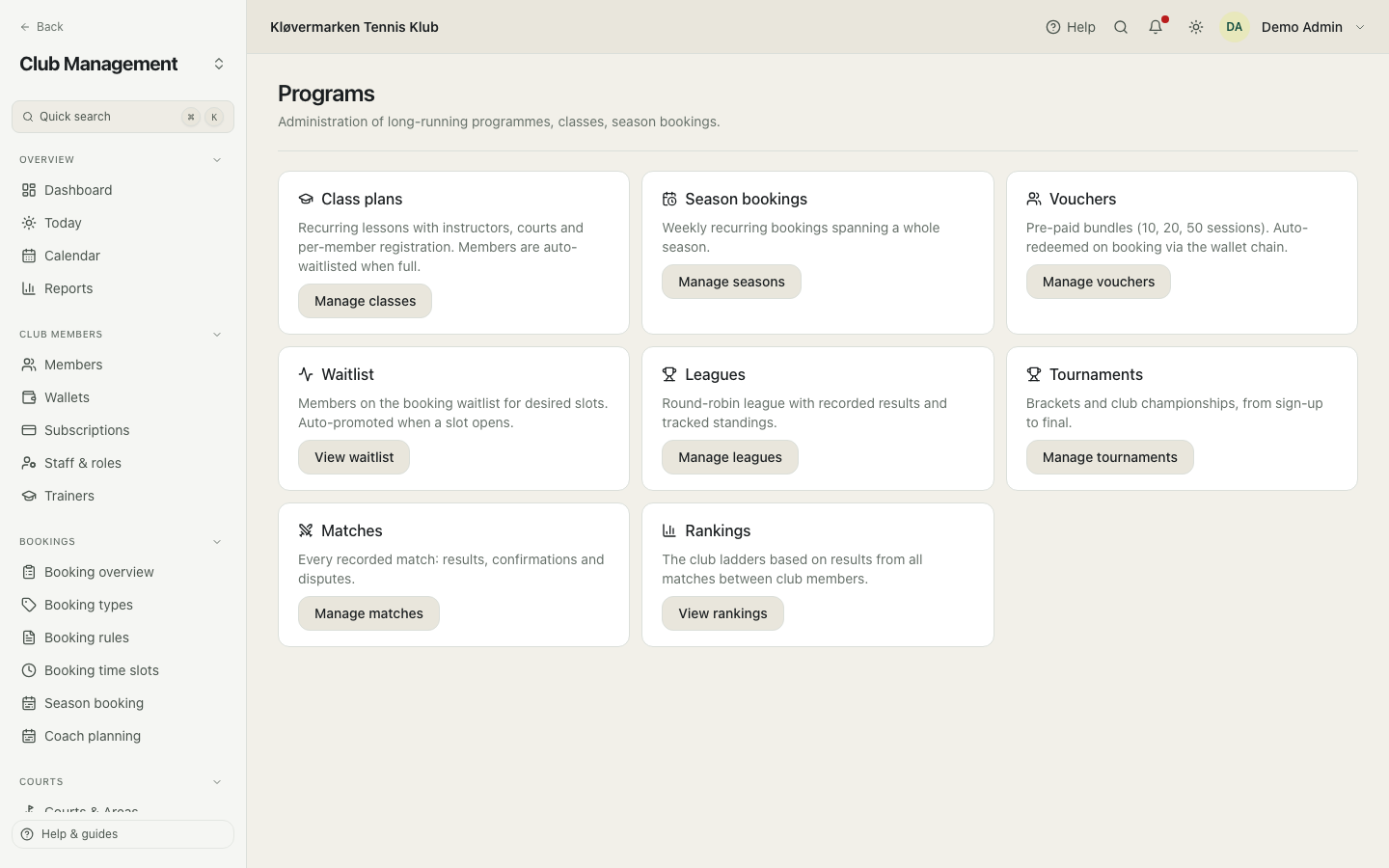 The programs overview.